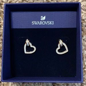 Retired Swarovski Heart Earrings